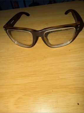 OKA b. Brown and Clear Rectangular Men’s Glasses
